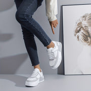 Women’s Fashion Sneakers Women’s Casual Lace-Up Sports Shoes with Wedge Heel