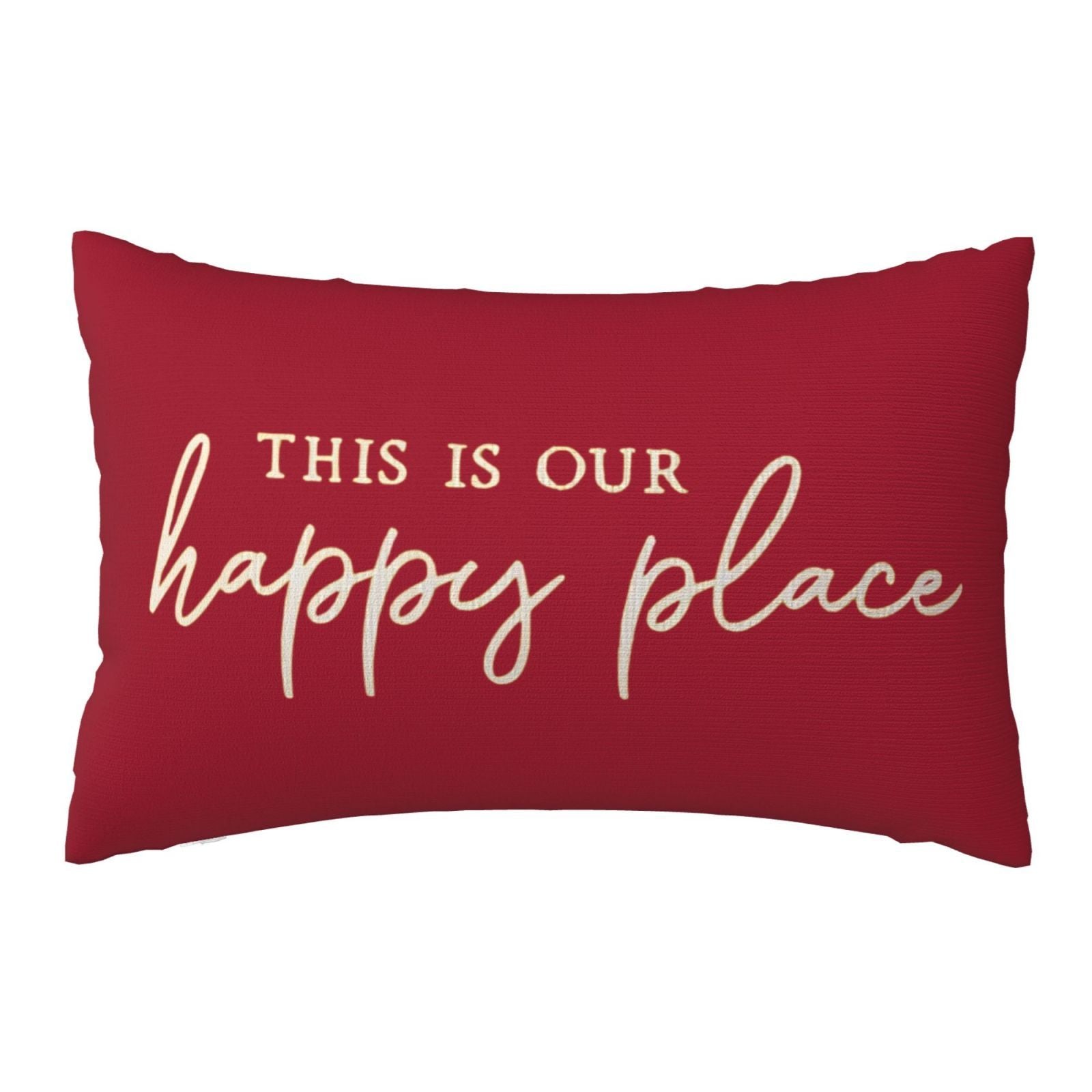 Red Christmas Decorative Pillow Covers Set 50x30cm Polyester Sofa Cushion Cases