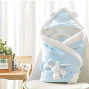 Baby Hooded Swaddle Blanket for Infants and Toddlers Soft Polyester Fleece Multi-Color Patchwork