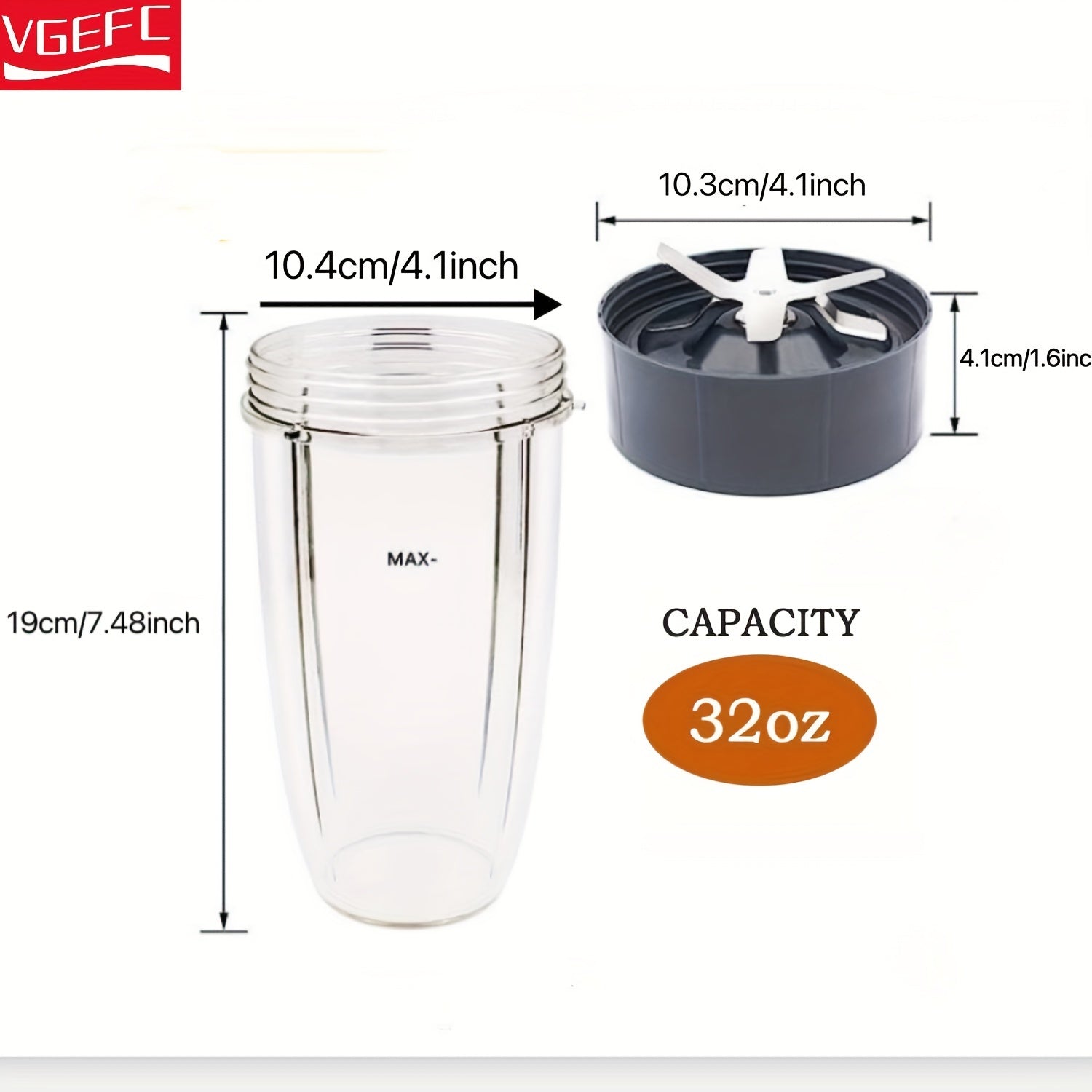 Tanzfrosch 32oz Cup And Extractor Blade Replacement Parts Blender Accessories For Nutribullet 600W 900W