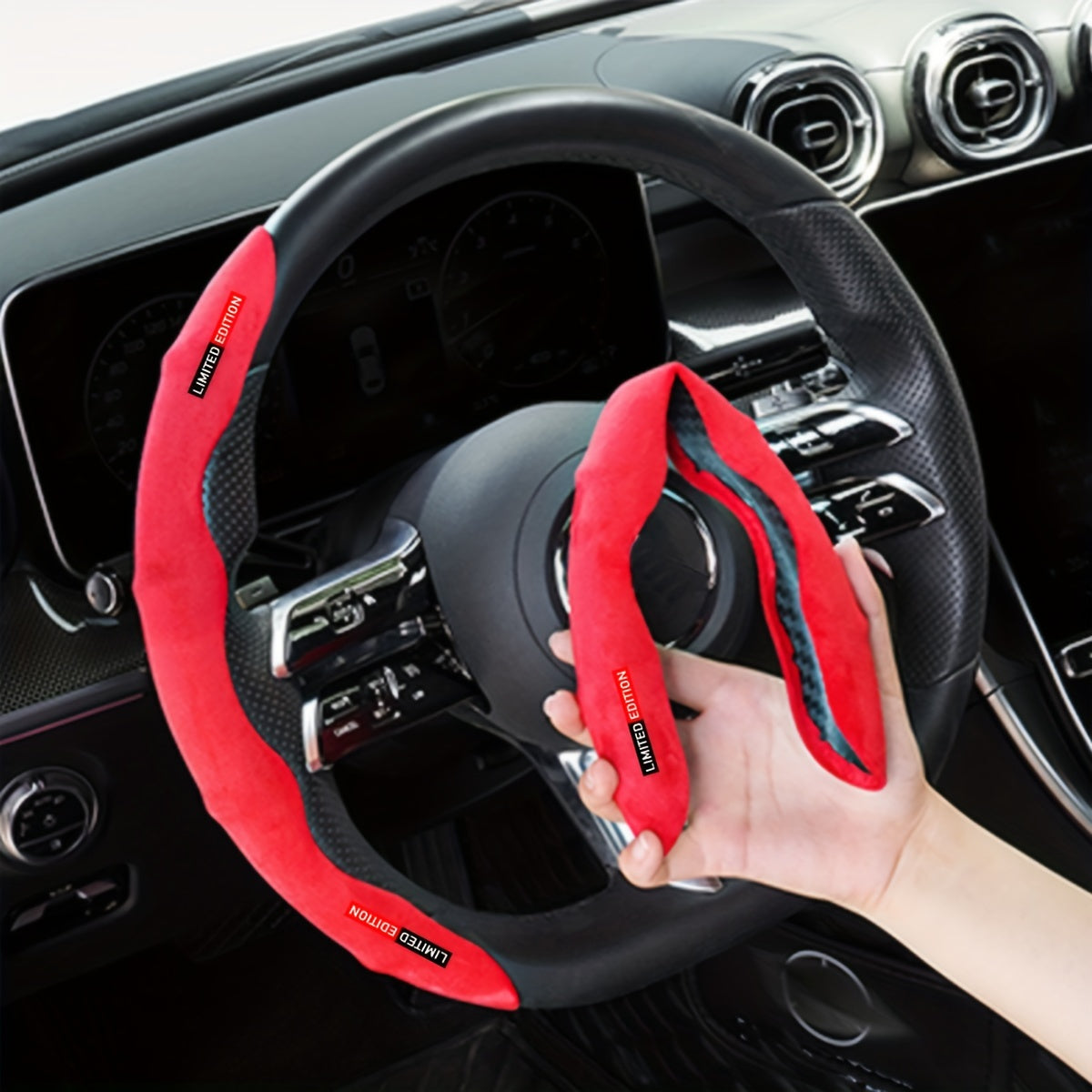 Premium Breathable Anti-Slip Segmented Steering Wheel Cover for Cars