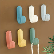 6 Mini Wall Mounted Hooks in 6 Colors for Hanging Items