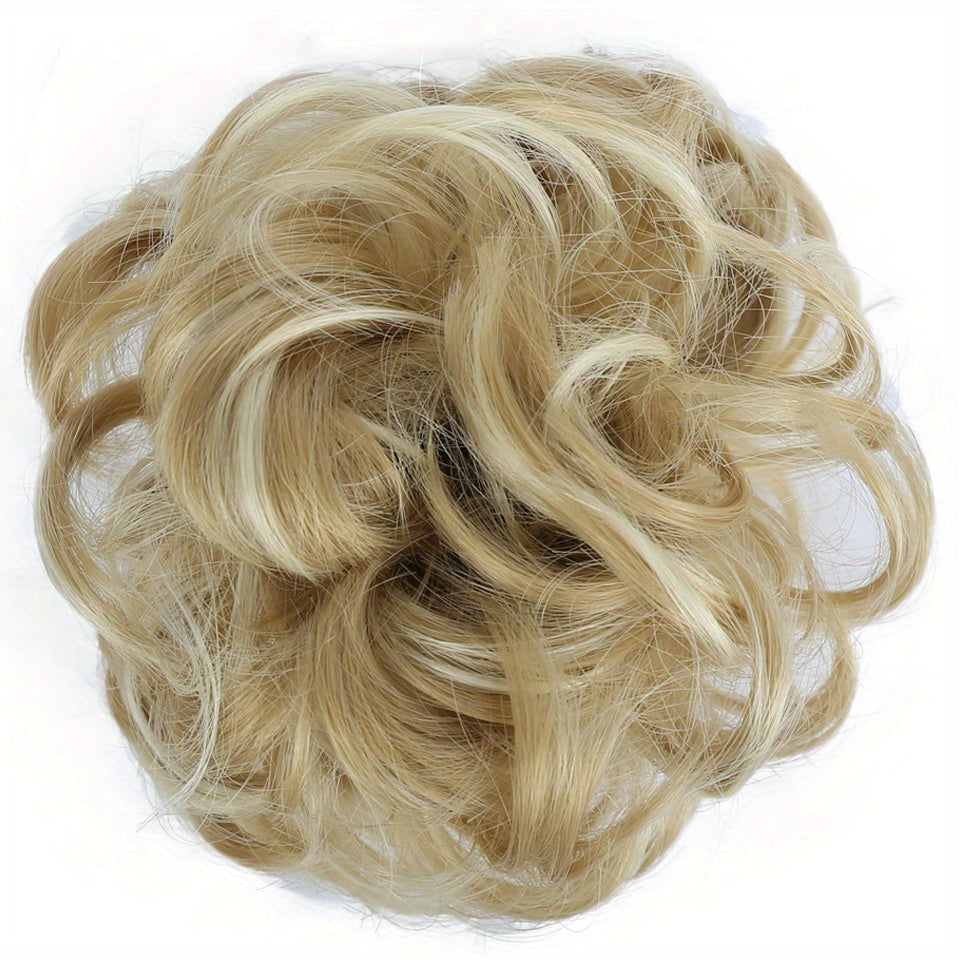 Women Synthetic Hair Bun Chignon Hairpiece Elastic Scrunchie Hair Accessory