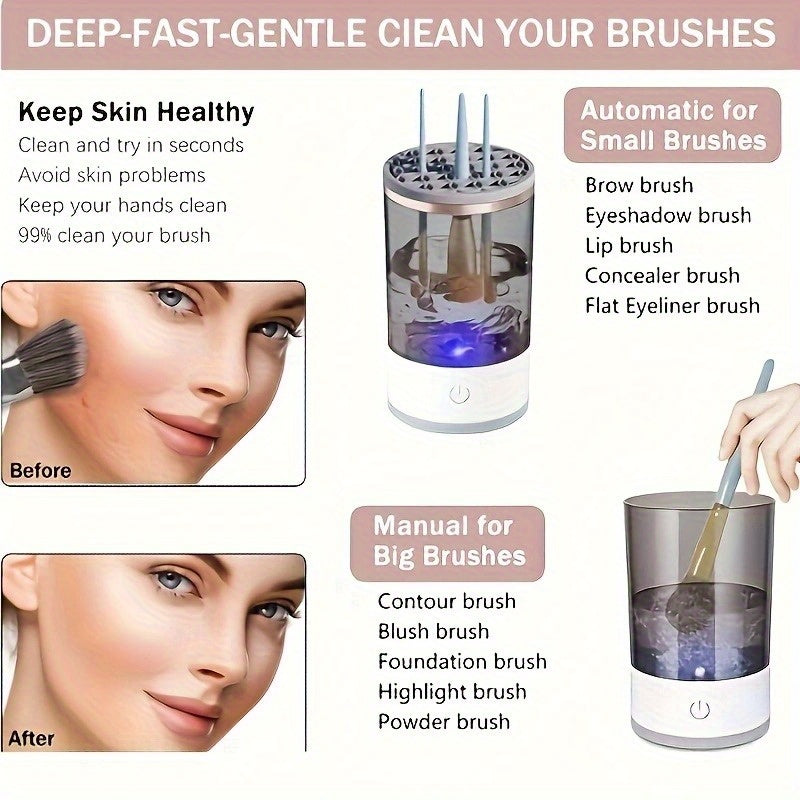 USB-Powered Makeup Brush Cleaner Odorless Durable Plastic No Batteries Needed