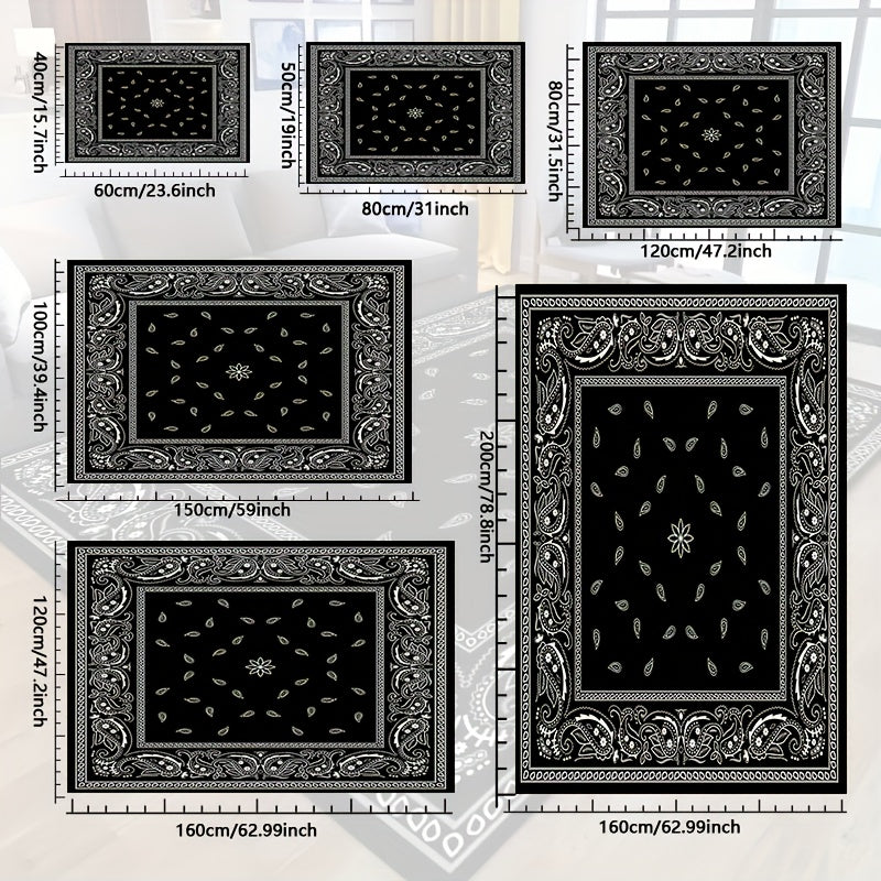 Chic Paisley dizayni maydon gilami, suv o'tkazmaydigan patio gilami, mustahkam gobelen - yashash xonasi, yotoqxona, bolalar xonasi, ochiq patio, bog' va uy uchun mos - yuvilishi mumkin va bahor bezak sovg'asi