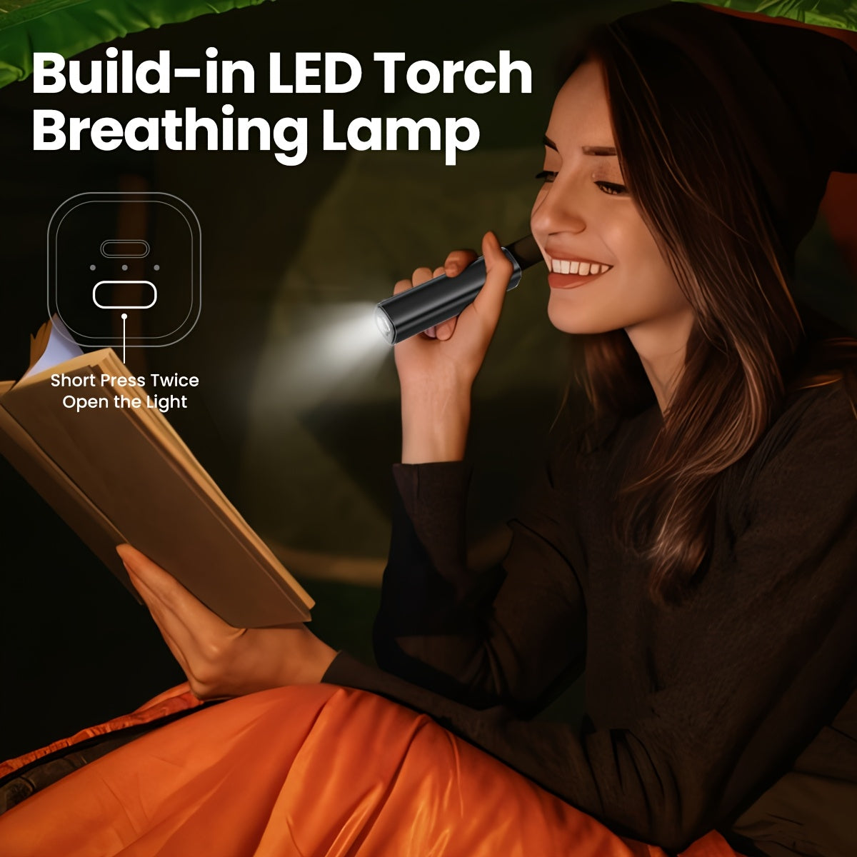 Portable USB Rechargeable Space Heater for Camping and Family Use with Adjustable Temperature