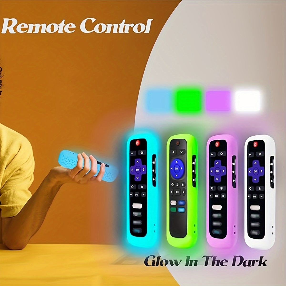 Fundas de silicona con luz en la oscuridad para control remoto con cordón duraderas, suaves y fáciles de instalar