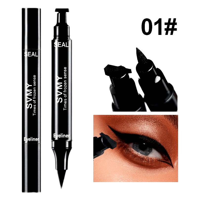 Liquid Eyeliner Pen Women Waterproof Long-Lasting Dual-Tip Black