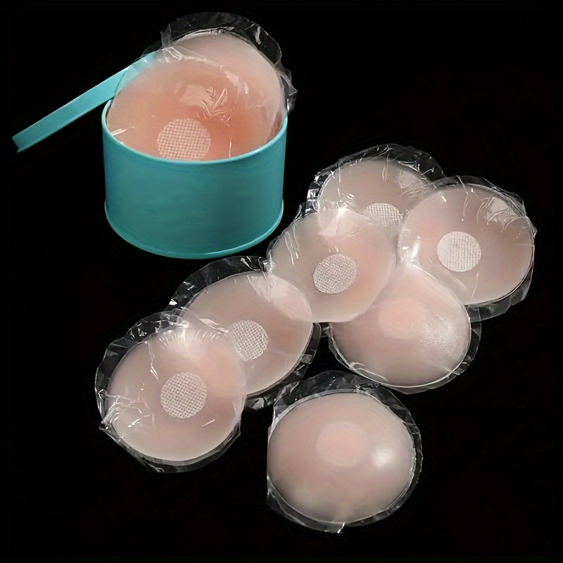 6 Reusable Silicone Nipple Covers for Women Strapless Invisible Self-Adhesive Pack of 6