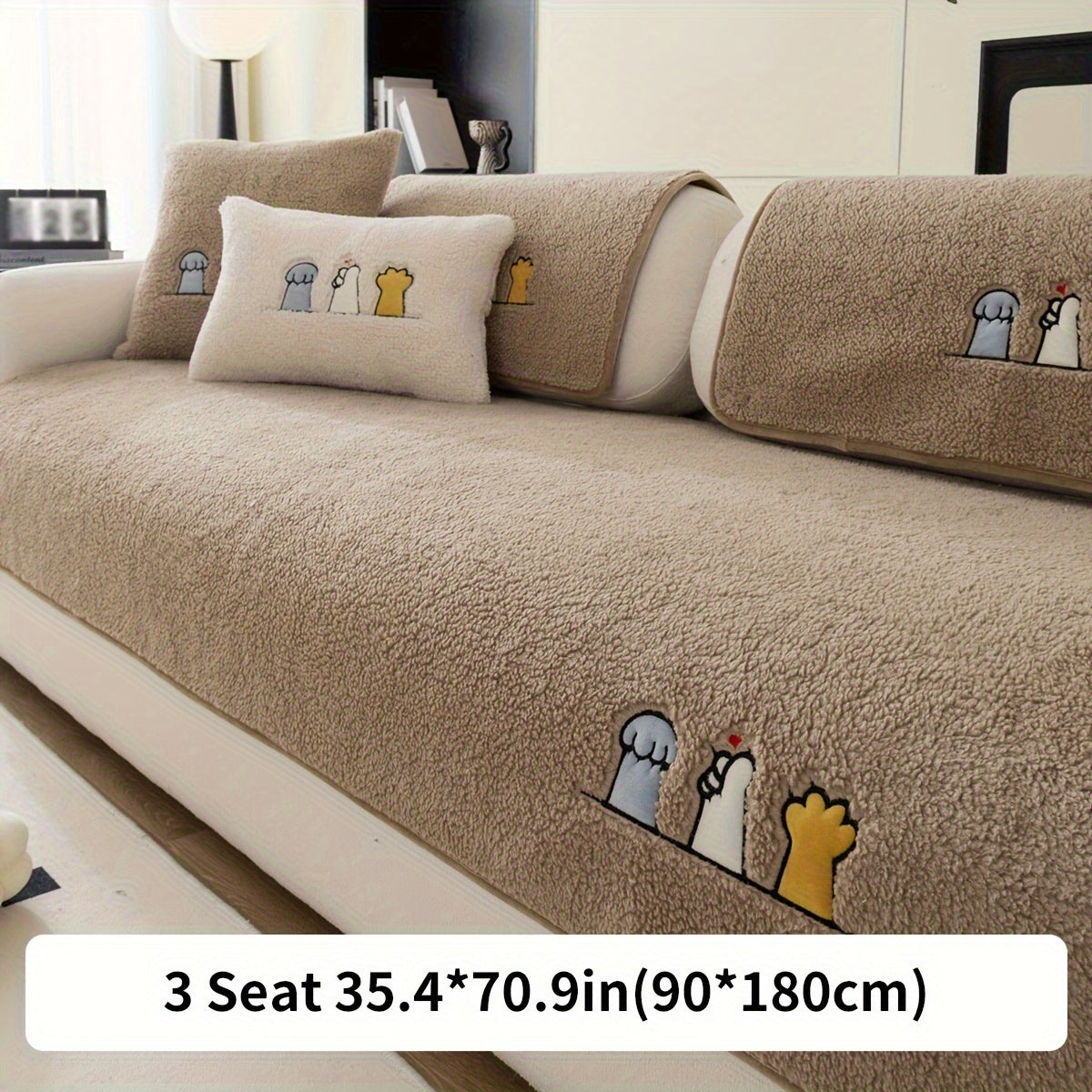 Plush Sofa Slipcover and Pillowcase Protects Furniture in Any Room