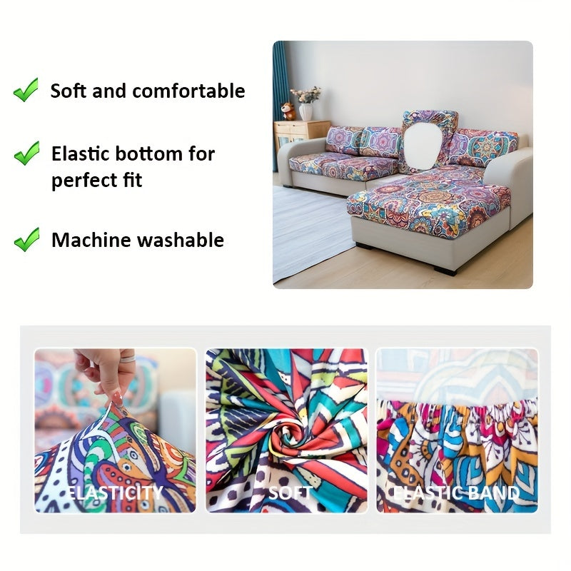 Bohemian Cushion Cover with Colorful Paisley Print for Living Room Sofas