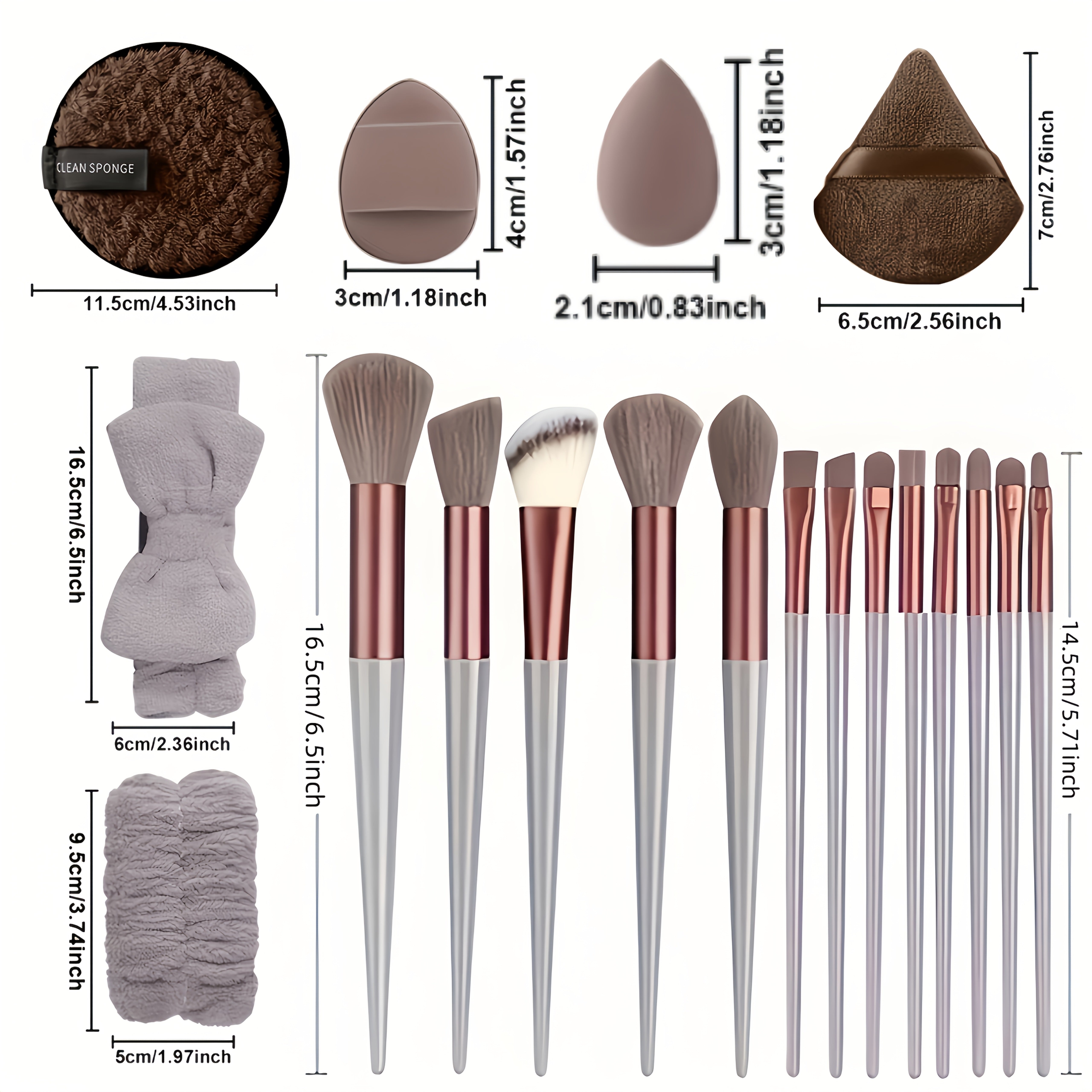 13-Piece Makeup Brush Set Nylon Synthetic Fiber Easy to Use Professional Travel-Friendly