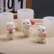 Molde de silicona Mini Bear para velas de aromaterapia y decoración de pasteles, pequeño accesorio de manualidades