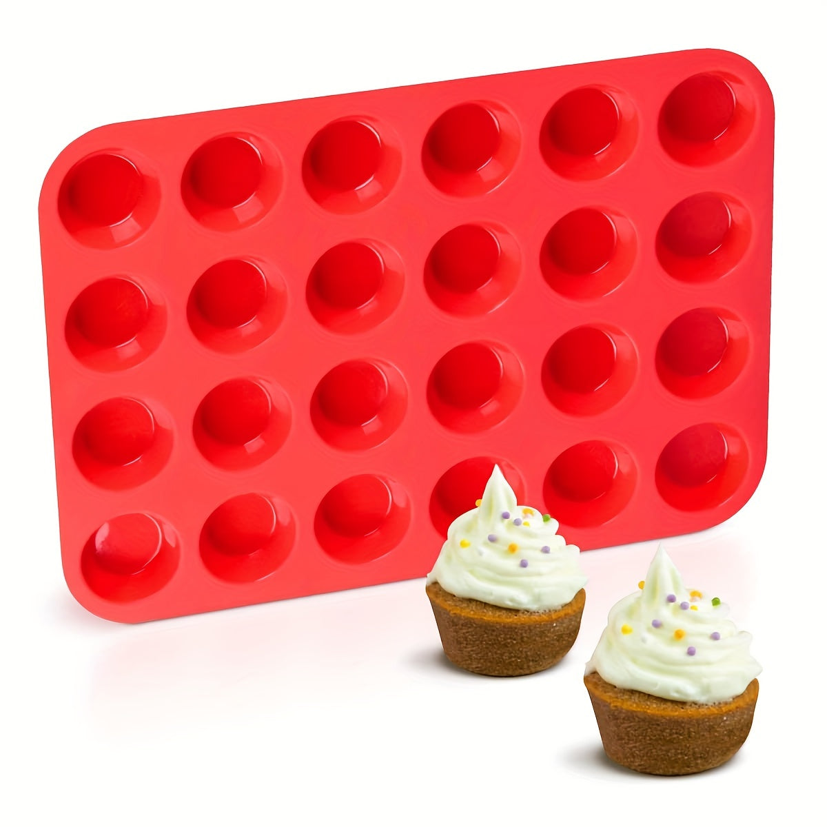 Silicone Muffin Pan 24 Cups Nonstick Mini Cupcake Baking Pan for Muffins Tarts