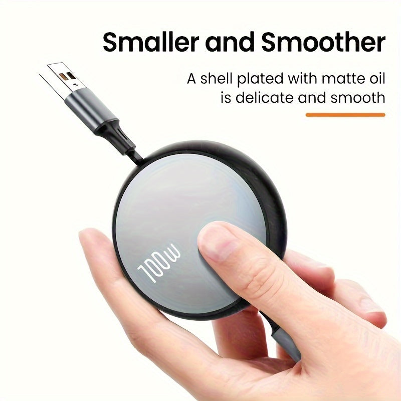 Retractable USB Charging Cable 100W Fast Charging 6A Data Sync 480Mbps