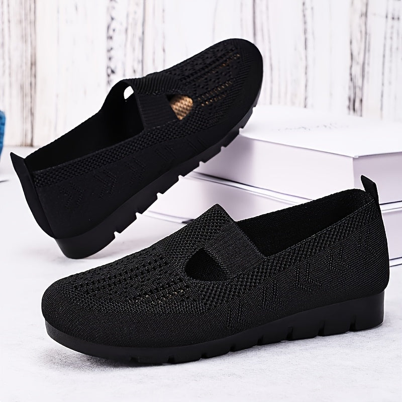 Women's Knit Breathable Mesh Shoes for Casual Walks and All Seasons
