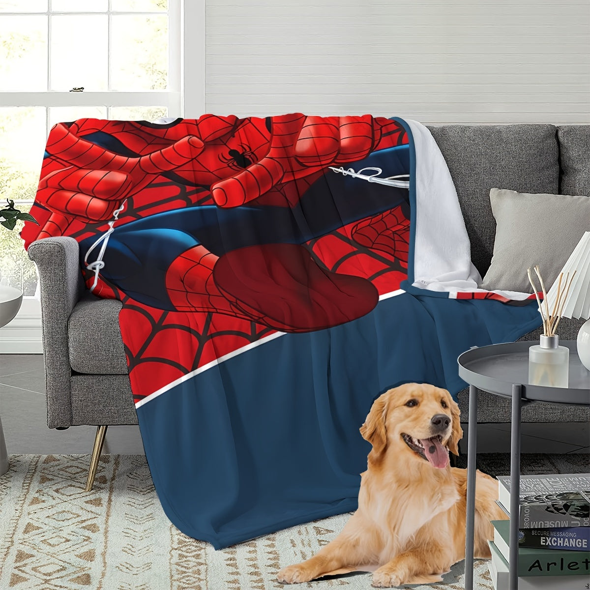 Soft Plush Spider-Man Throw Blanket for Couch Bed Travel Car Use