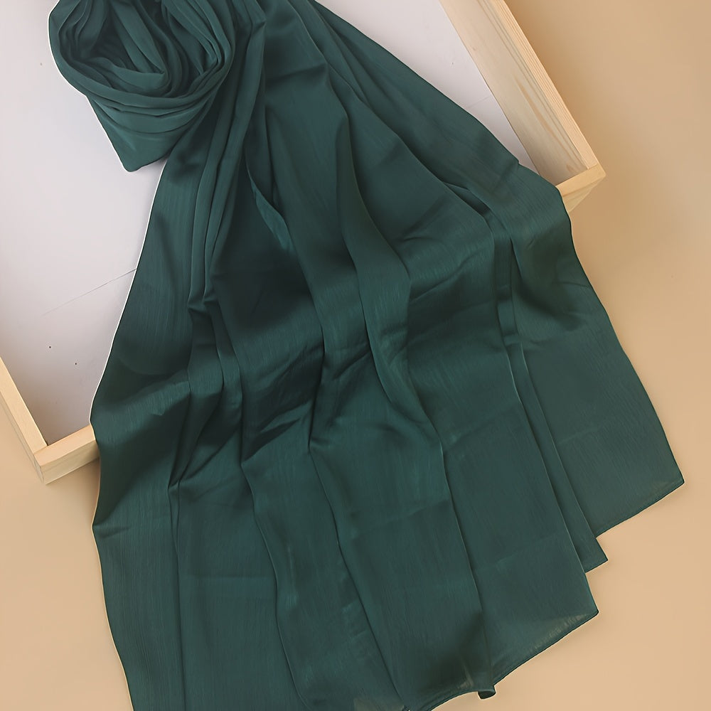 Pañuelo de cabeza clásico plisado de color sólido para uso casual, viaje y actividades al aire libre