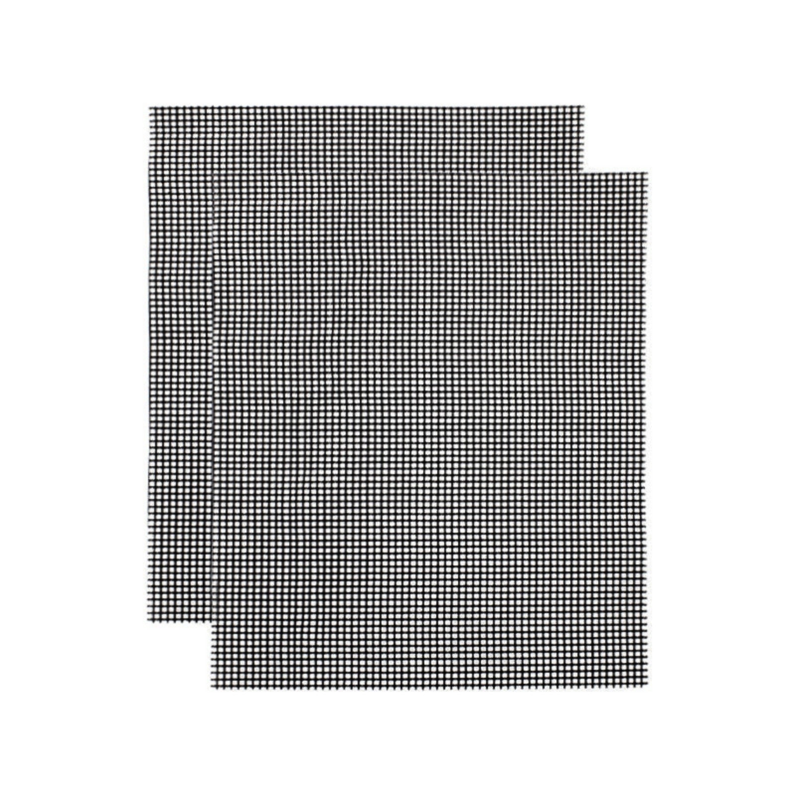 Set of 2 Non-Stick Glass Fiber Grill Mesh Mats Reusable Outdoor Cooking