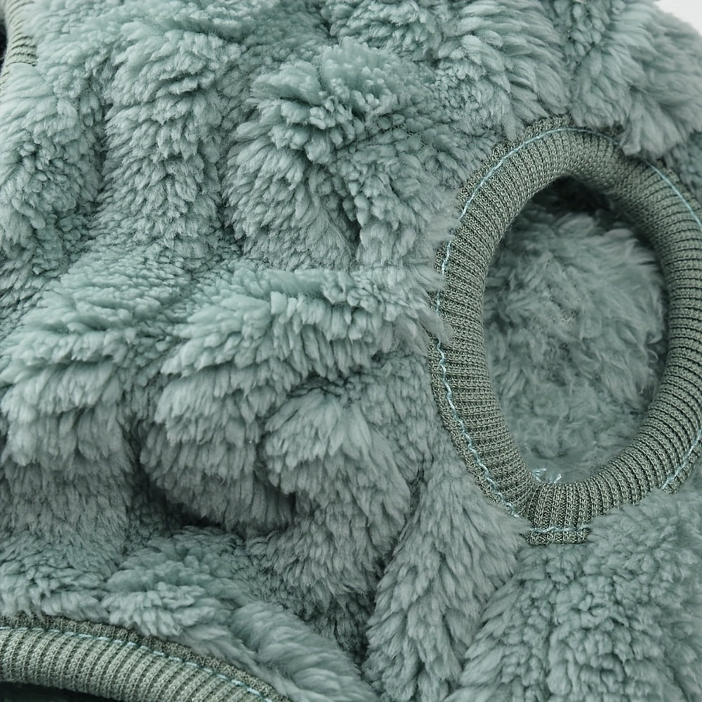 Kichik itlar va mushuklar uchun iliq ikki tomonlama flis sviter, kuz va qish uchun mukammal.