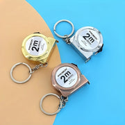 Steel Keychain Tape Measure 2 Meters Compact Portable Car Accessory