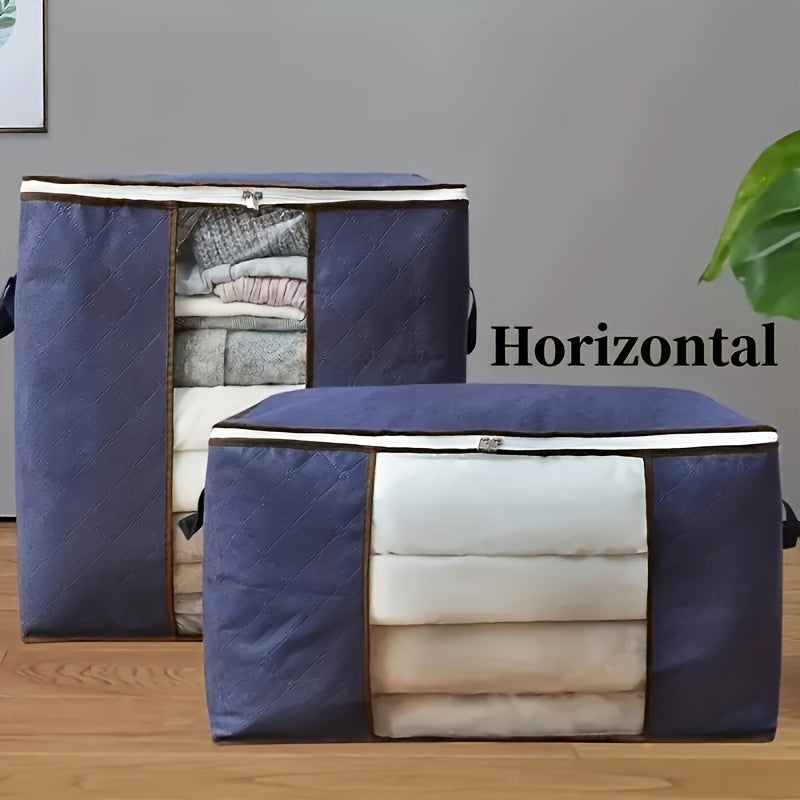 Large Storage Bag Organizer for Clothes Bedding and Comforters with Reinforced Handle and Clear Window