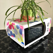 Cubierta de microondas con estampado floral y bolsillos, organizador de almacenamiento para cocina de 100cm