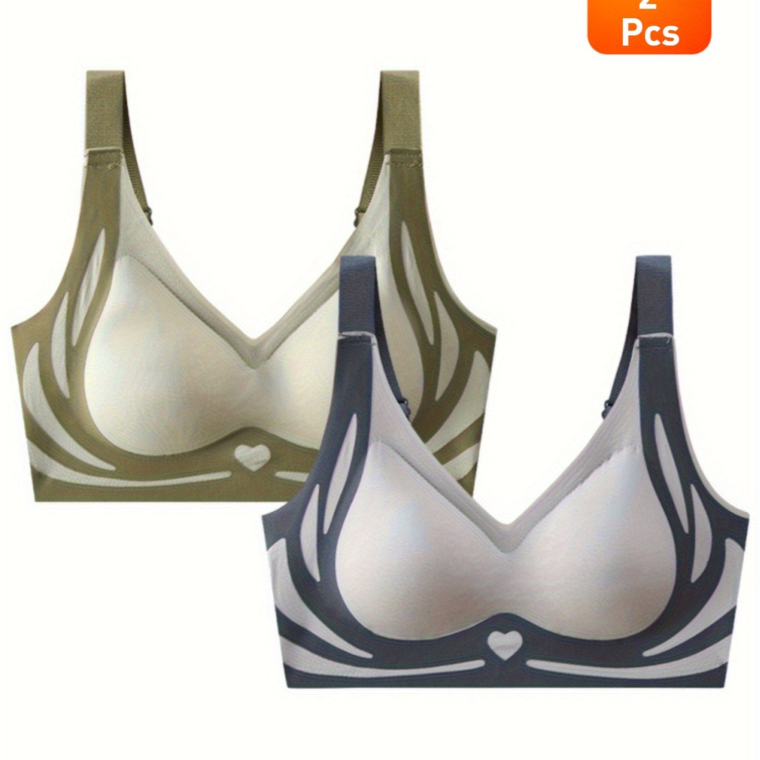 Women's Lace Wireless Bra Set Full Coverage Plus Size Comfortable