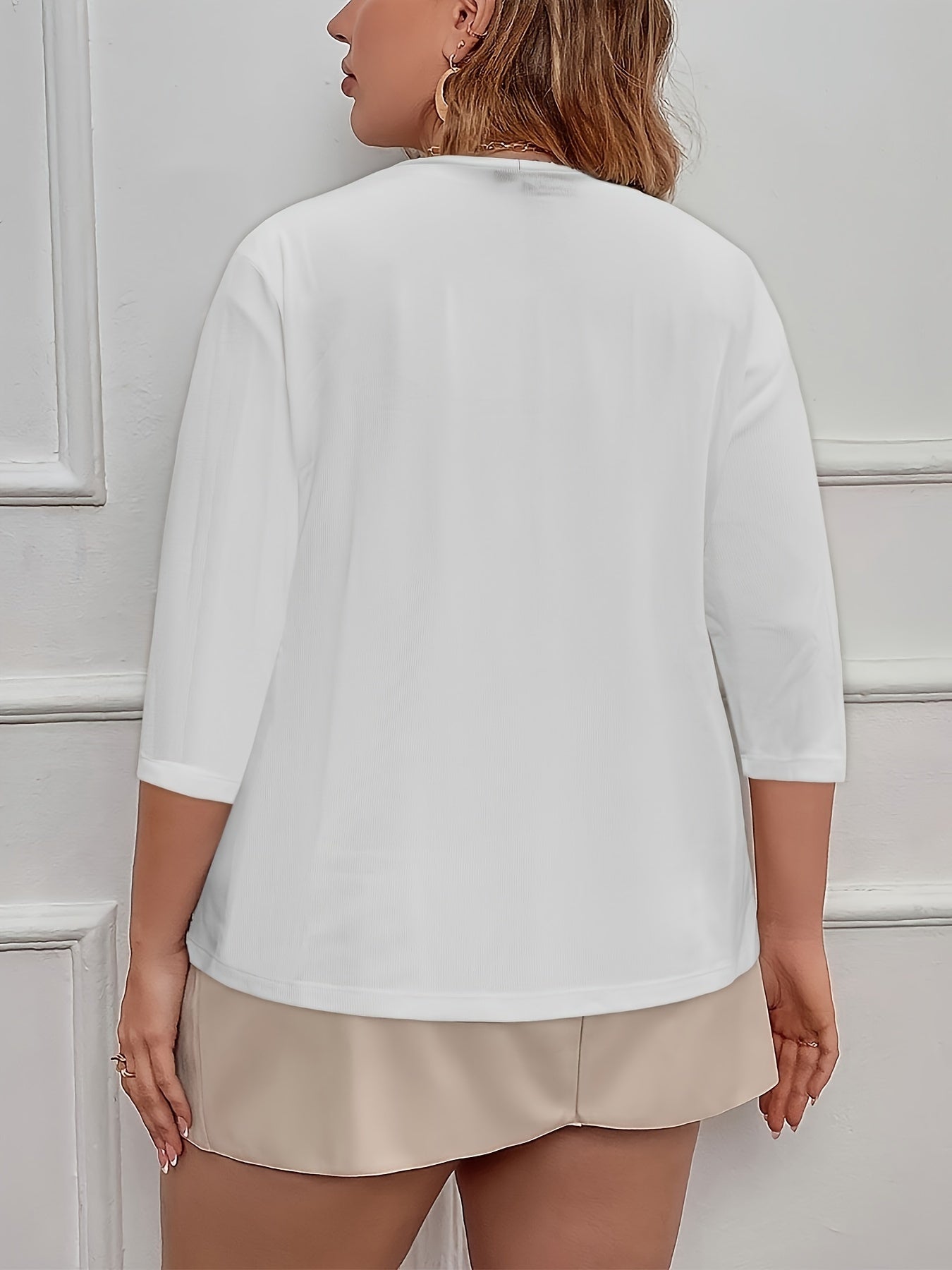 Ayollar uchun katta o'lchamli trikotaj kardigan, teal rang, qisqa qo'llar, keng cho'ntaklar