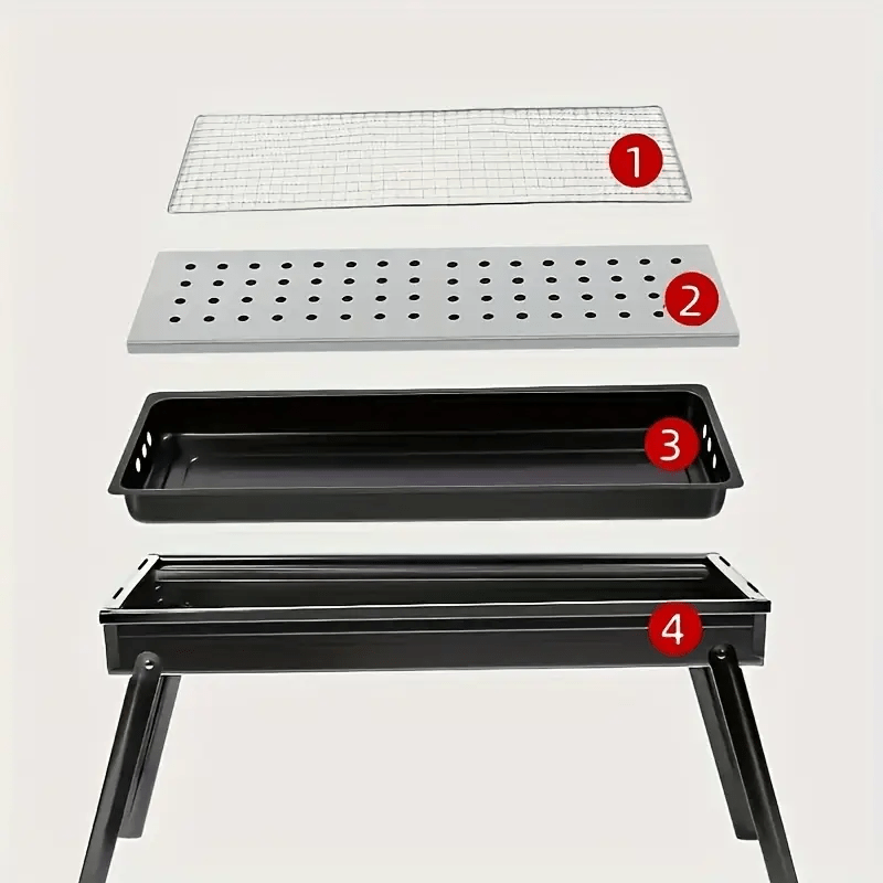 Foldable Iron Grill for Outdoor Gatherings Tailgating No Battery Needed Durable