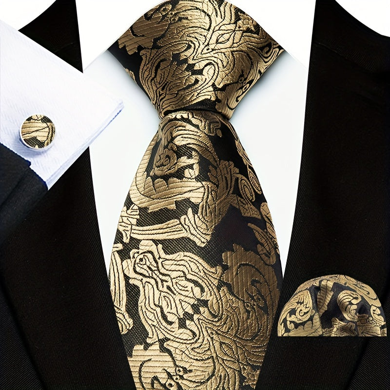 Мужской набор аксессуаров для моды: галстук, носовой платок, запонки для подарка