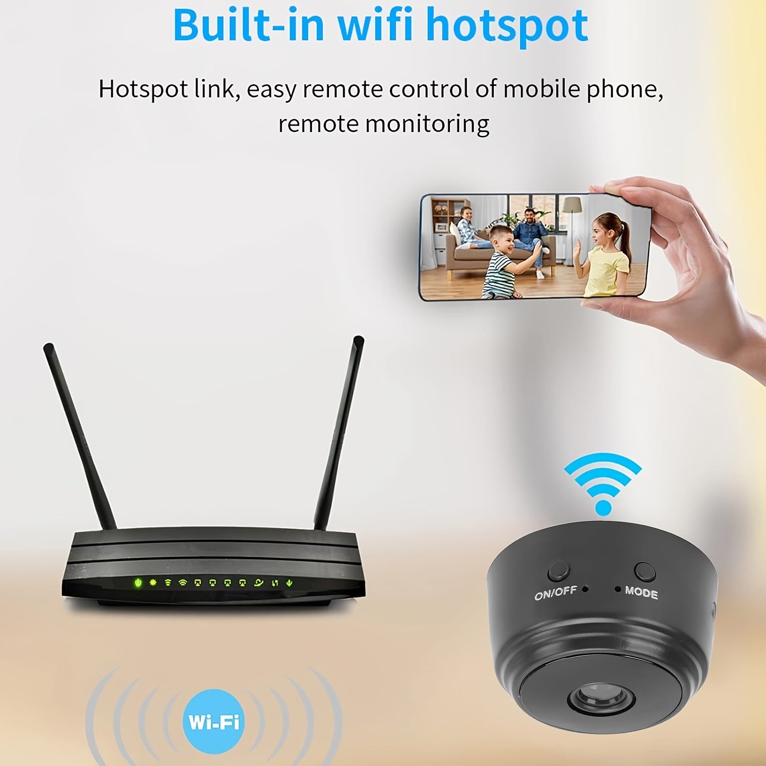 Внутренняя камера видеонаблюдения 4080P HD WiFi с обнаружением движения, двусторонним звуком, компактная, для домашних животных и детей