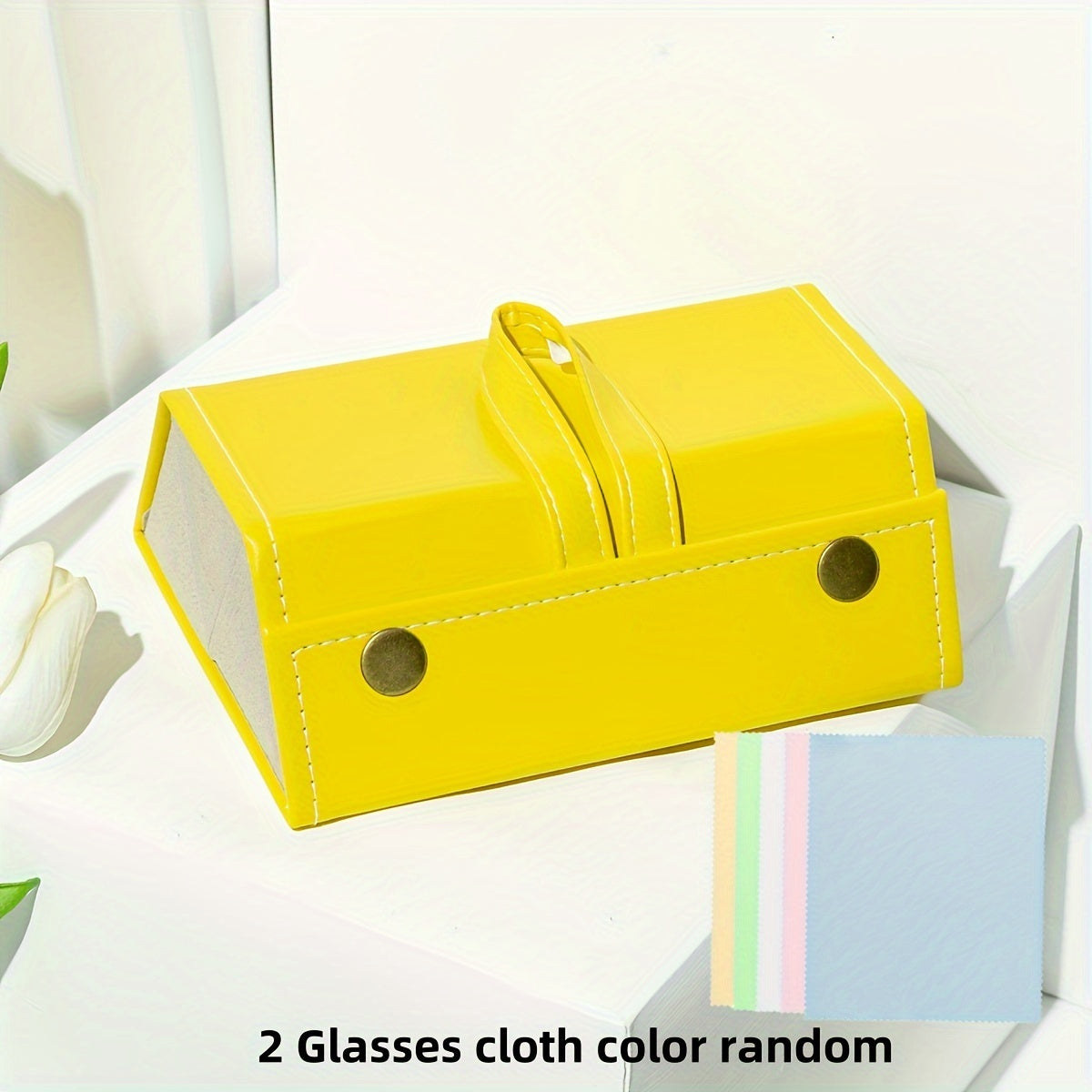 3 juft ko'zoynak uchun himoya qopqog'i, ayollar uchun mustahkam sayohat qopqog'i, 2 ta tasodifiy rangdagi tozalash matosi bilan birga