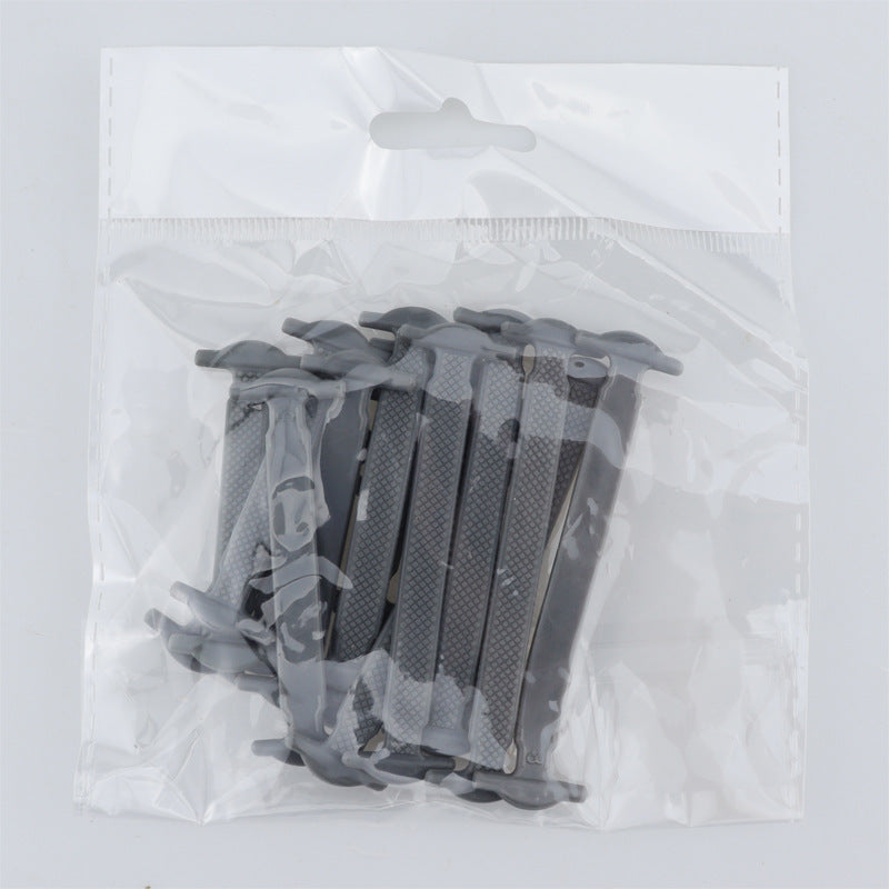 Unisex Elastic No-Tie Shoelaces Set Black White 16 Pairs Durable Plastic
