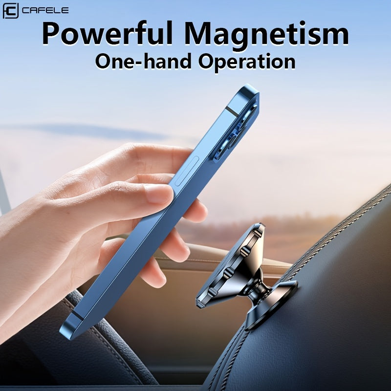 Universal Magnetic Car Phone Holder Suitable for All Phones, Dashboard Mount, Golden Finish