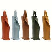 Leather Wine Carrier for Single Bottle with Snap Closure Portable and Stylish Gift