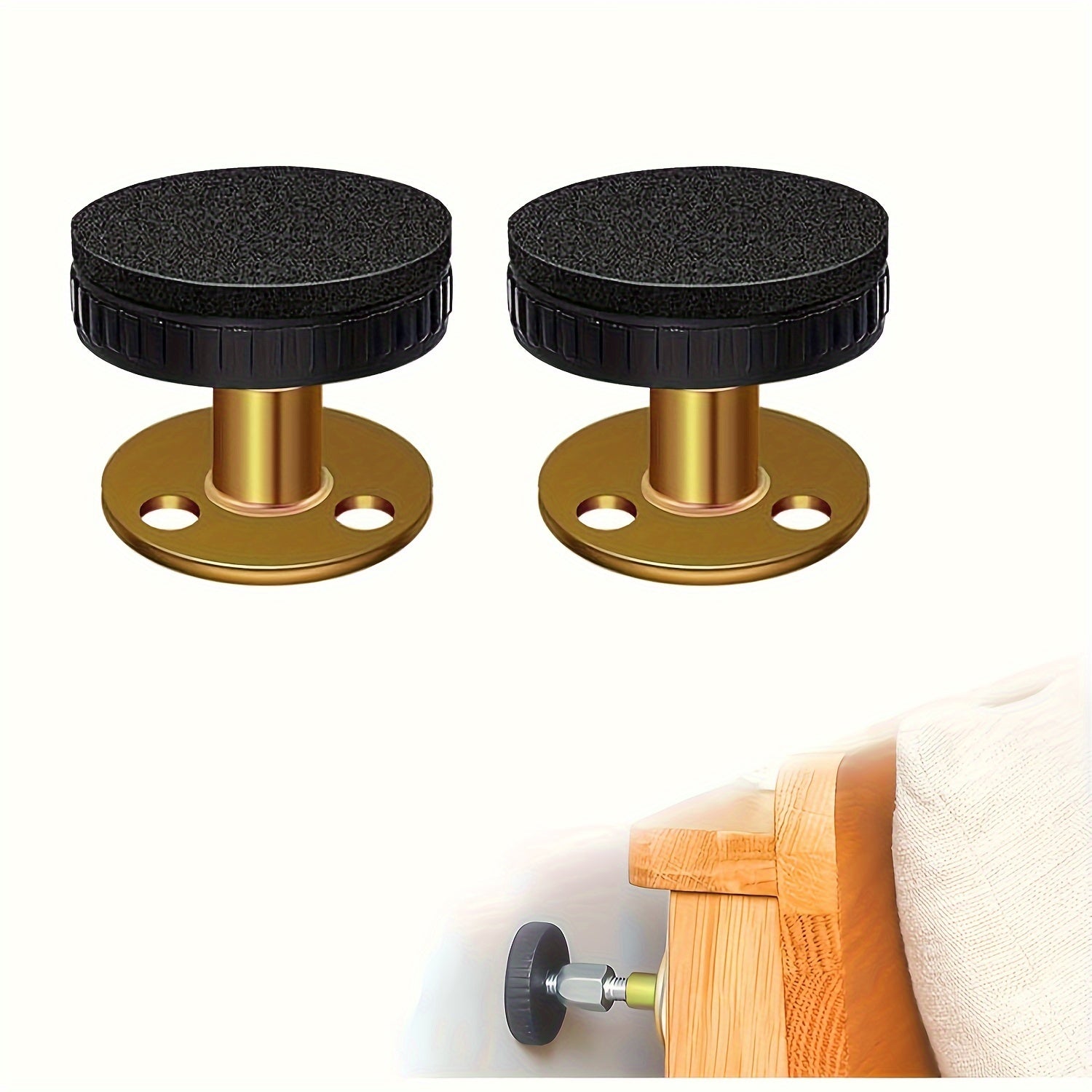 Two-Pack Adjustable Bed Frame Stabilizer Tools with Headboard Stoppers