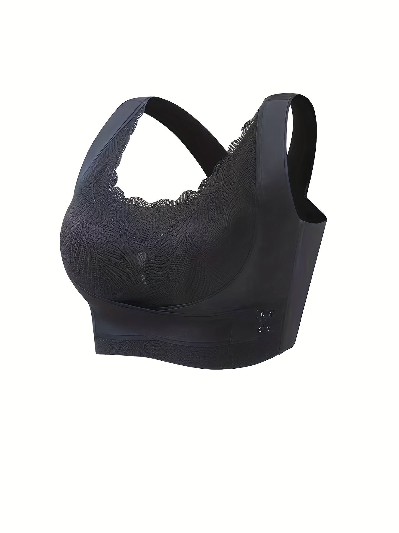 Women's Wireless Lace Bra with Criss Cross Back Comfortable Breathable Underwear