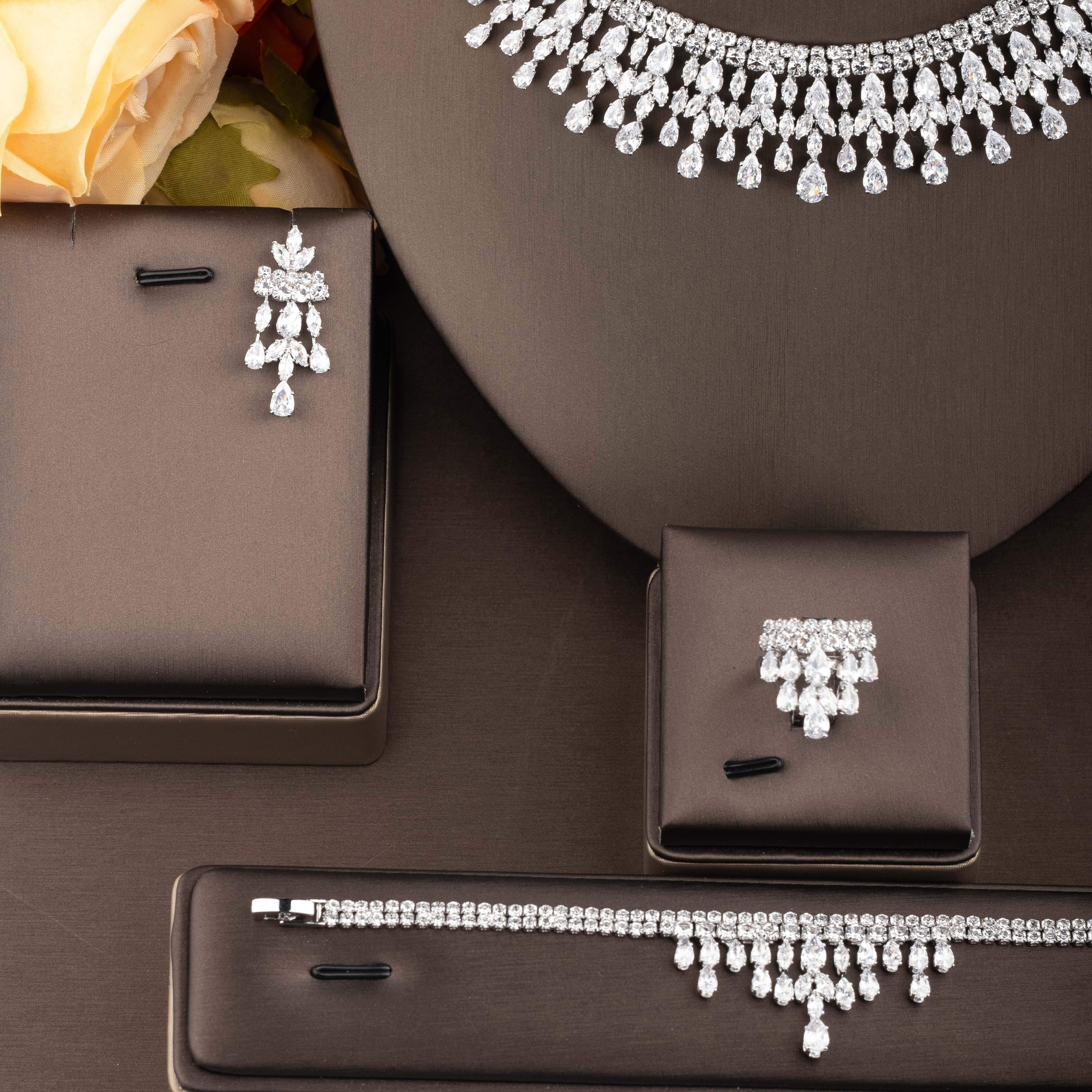 Роскошный арабский кубический цирконий кулон с капельками, идеальный для свадебных банкетов и особых случаев.