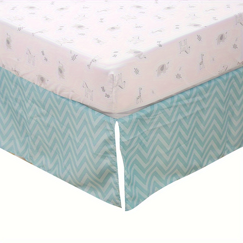 Children's Polyester Bedding Set with Quilt Fitted Sheet Bed Skirt Blanket and Pillowcase