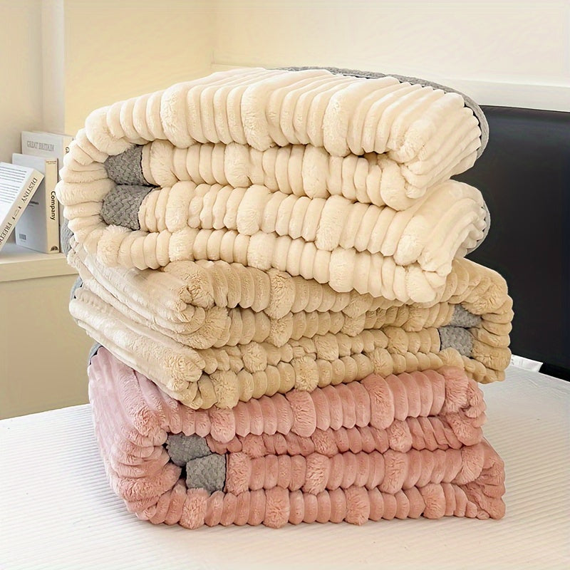 Faux Fur Throw Blanket Soft Warm Cozy for Couch Bed Travel All-Season Gift