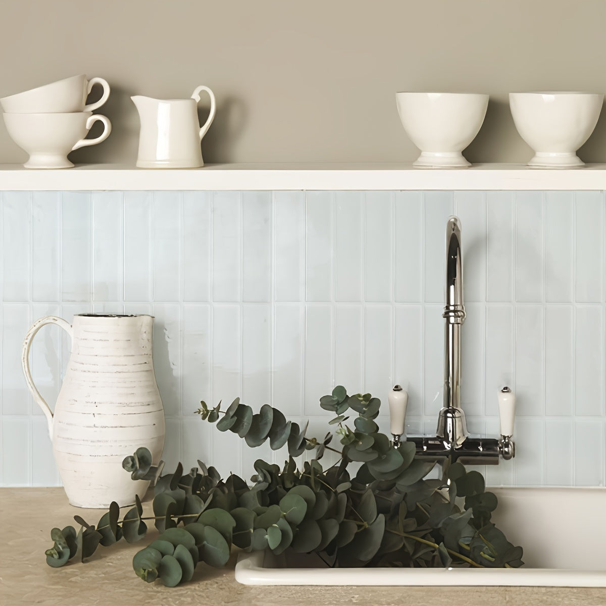 5Pcs 3D Self-Adhesive Wall Tiles Waterproof Heat-Resistant Bathroom Kitchen Backsplash