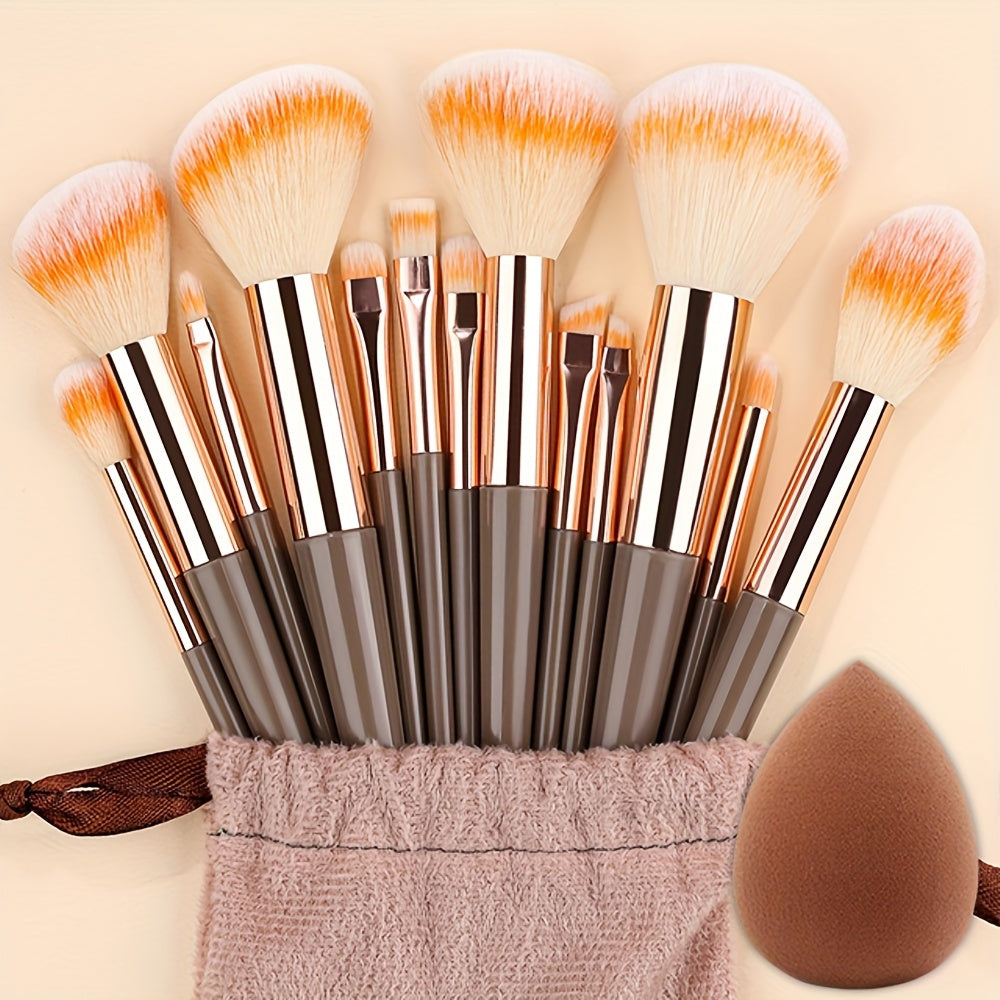 13pcs Makeup Brush Set Nylon Bristles Professional Fluffy for Face Eyeshadow Blush