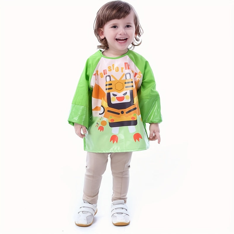 Kids Waterproof Smock with Pockets Long Sleeve for Messy Activities