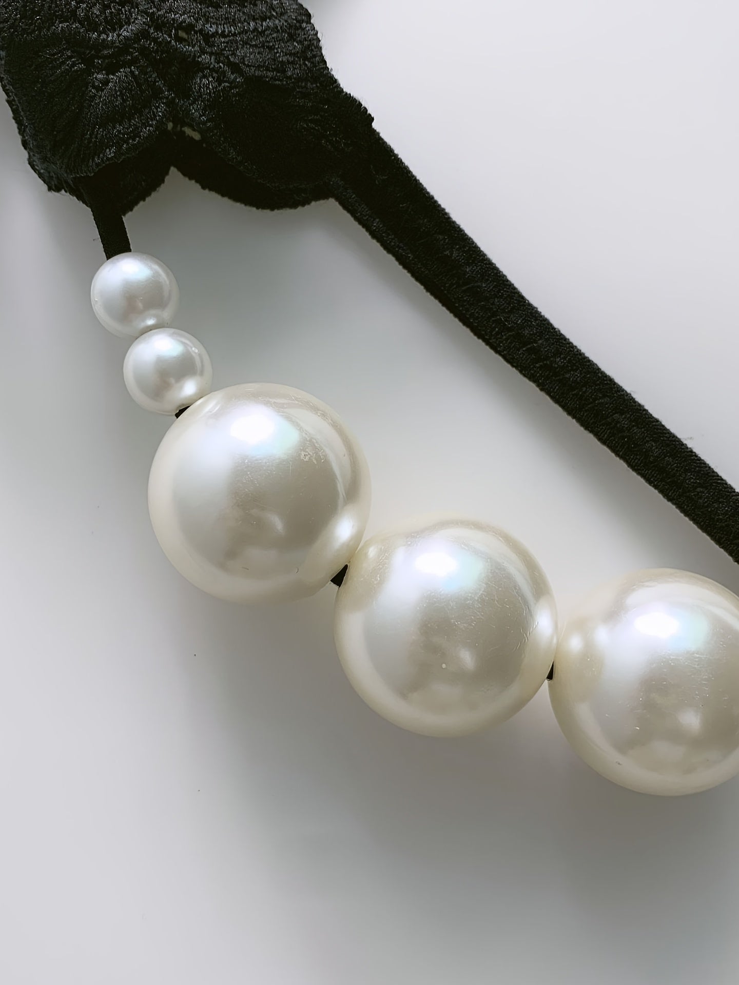 Women's Pearl Massage Panties Beaded Lace Floral G-String Thong