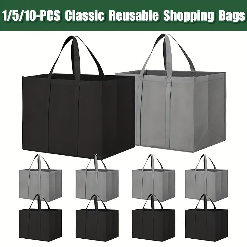 Eco-Friendly Reusable Shopping Bag Square Tote Leak-Proof Polypropylene Long Handles