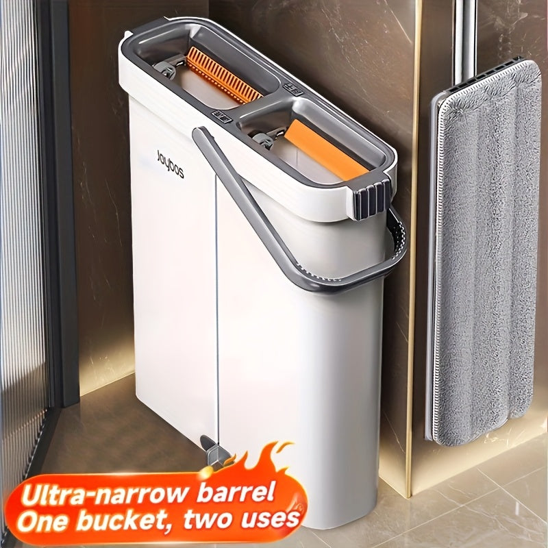 Complete Mop and Bucket Set with Microfiber Pads for Floor and Bathroom Cleaning