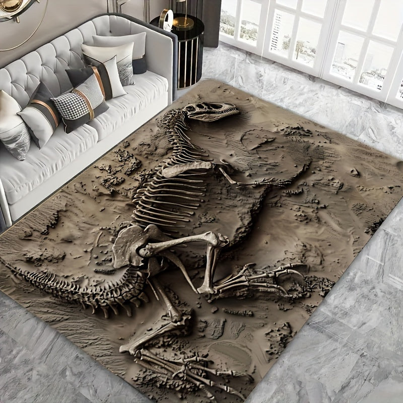 Dinosaur Fossil Area Rug Thick Soft Machine Washable Indoor Decor Mat