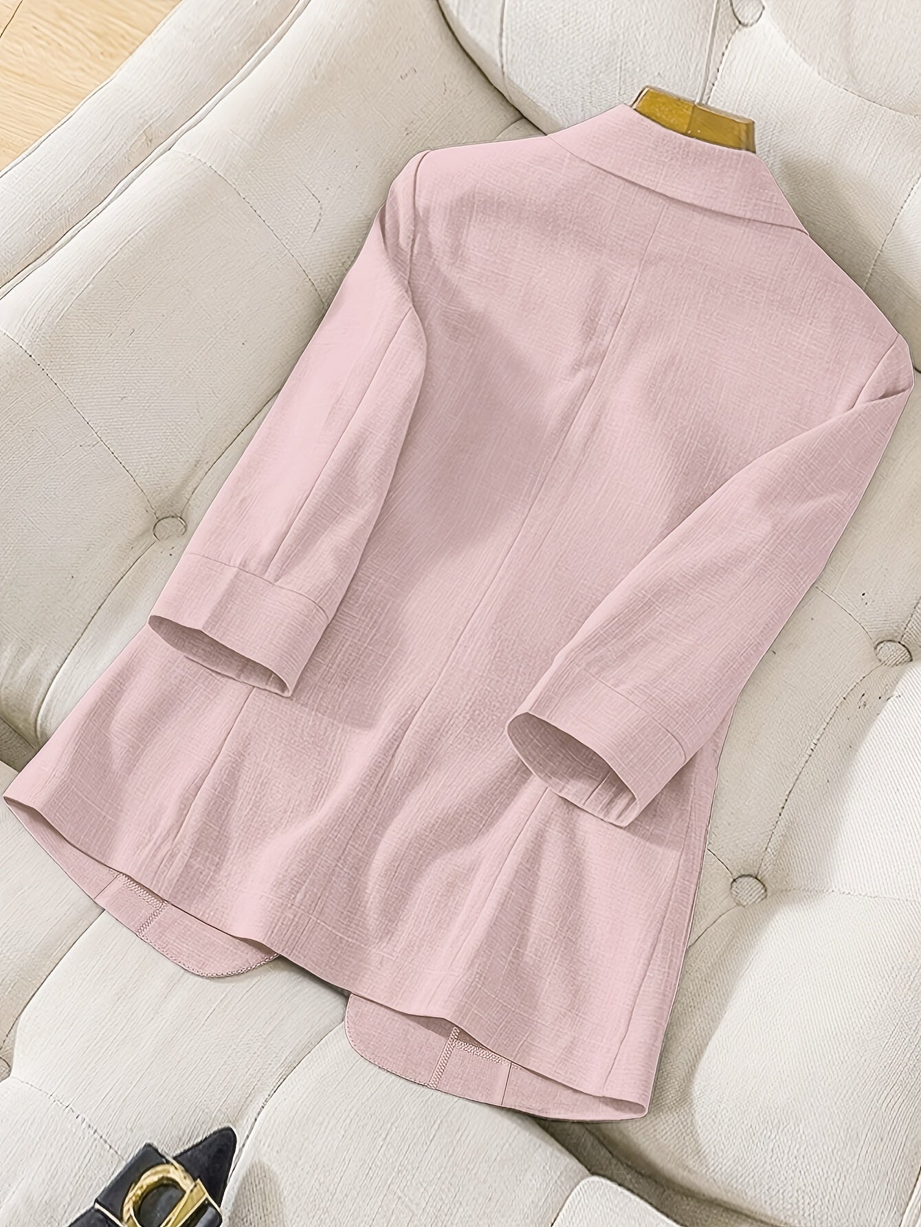 Women's Lime Green Single-Breasted Blazer Lightweight Polyester Classic Collar Flap Pockets Spring Summer