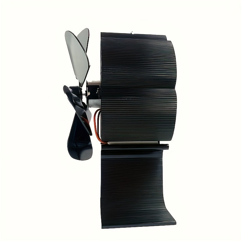 Qora 6-ertaşli metall pechka ventilyatori yog'och pechlar va tashqi isitish uchun